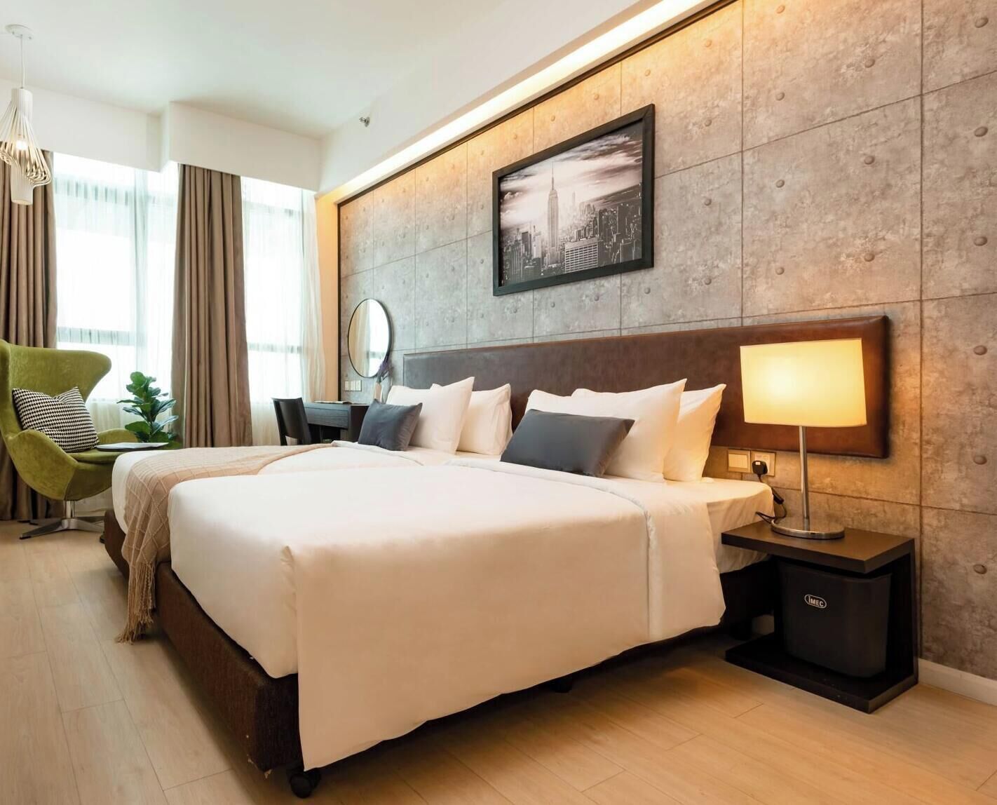 Down duvets, minibar, blackout curtains, soundproofing