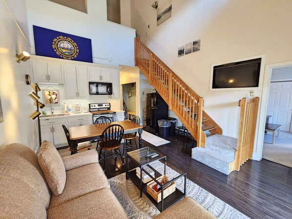 Flat-screen TV, DVD player