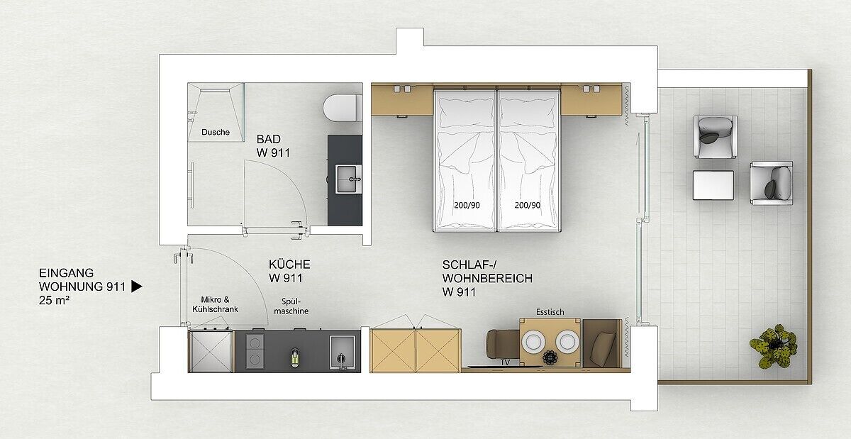 Façana frontal de l'allotjament