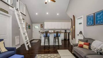Smart TV, foosball, table tennis, books