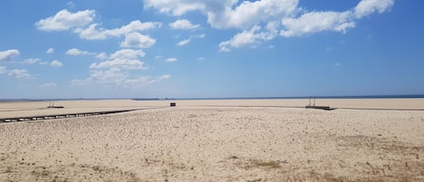 Ligstoelen aan het strand