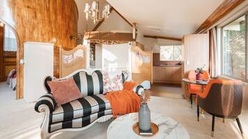 Smart TV, fireplace, Netflix, books