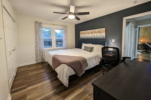 Premium bedding, memory foam beds, individually decorated