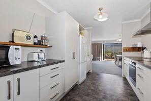 Fridge, microwave, dishwasher, toaster