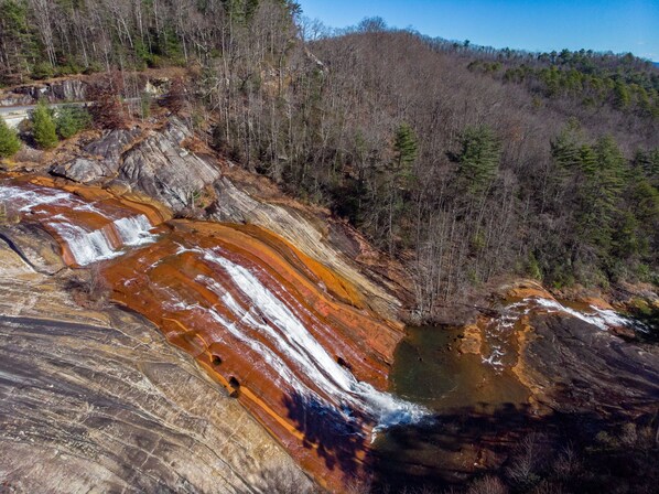 Aerial view - Lake Toxaway Falls: Waterfall Views, Luxury Condo, minutes from hiking! (Lake Toxaway)