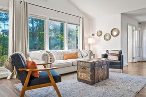 Smart TV, fireplace, video games, table football