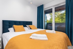 1 slaapkamer, luxe beddengoed, bedden met traagschuimmatrassen