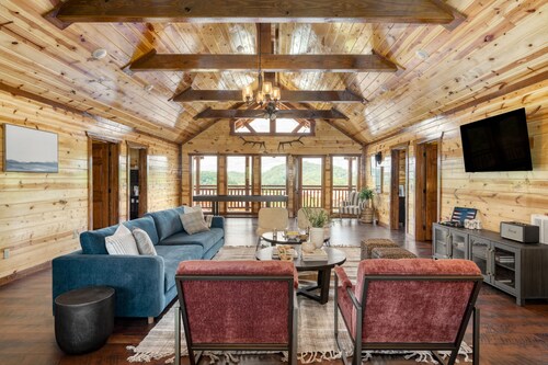 Group Retreat • Pool + Hot Tub + Views Near Pigeon Forge | Sleeps 24 | Wilder