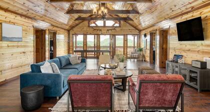 Group Retreat • Pool + Hot Tub + Views Near Pigeon Forge | Sleeps 24 | Wilder