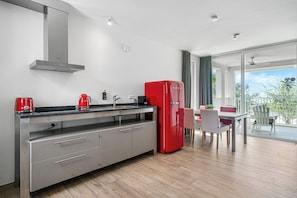 Family Apartment, 2 Bedrooms, Accessible, Ocean View | Private kitchen | Full-sized fridge, microwave, stovetop, espresso maker - Chogogo Dive & Beach Resort Bonaire (Kralendijk)