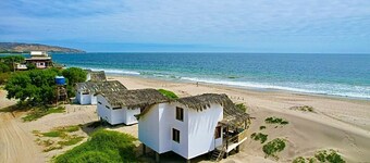 Beach loft hut with private steps onto the beach