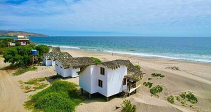 Beach loft hut with private steps onto the beach