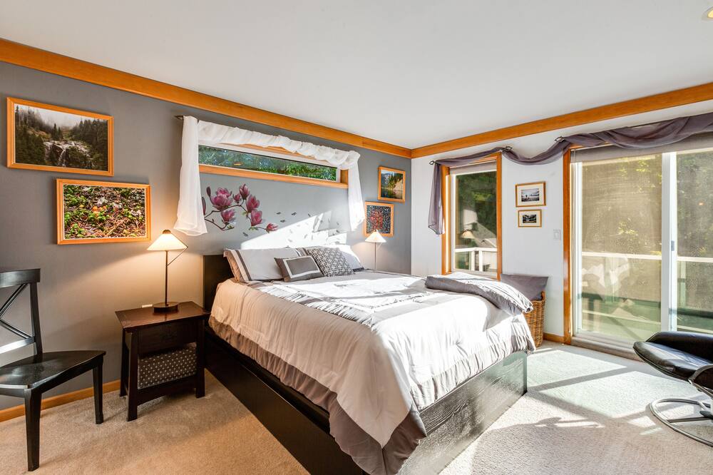 Gorgeous house with 2 gas fireplaces, grill, park-like yard & fast WiFi