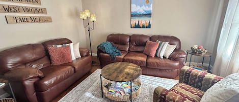 Smart TV, DVD player, books, video library