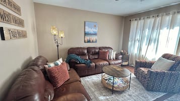 Smart TV, DVD player, books, video library