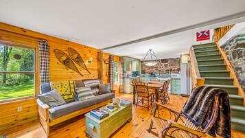 TV, DVD player, books