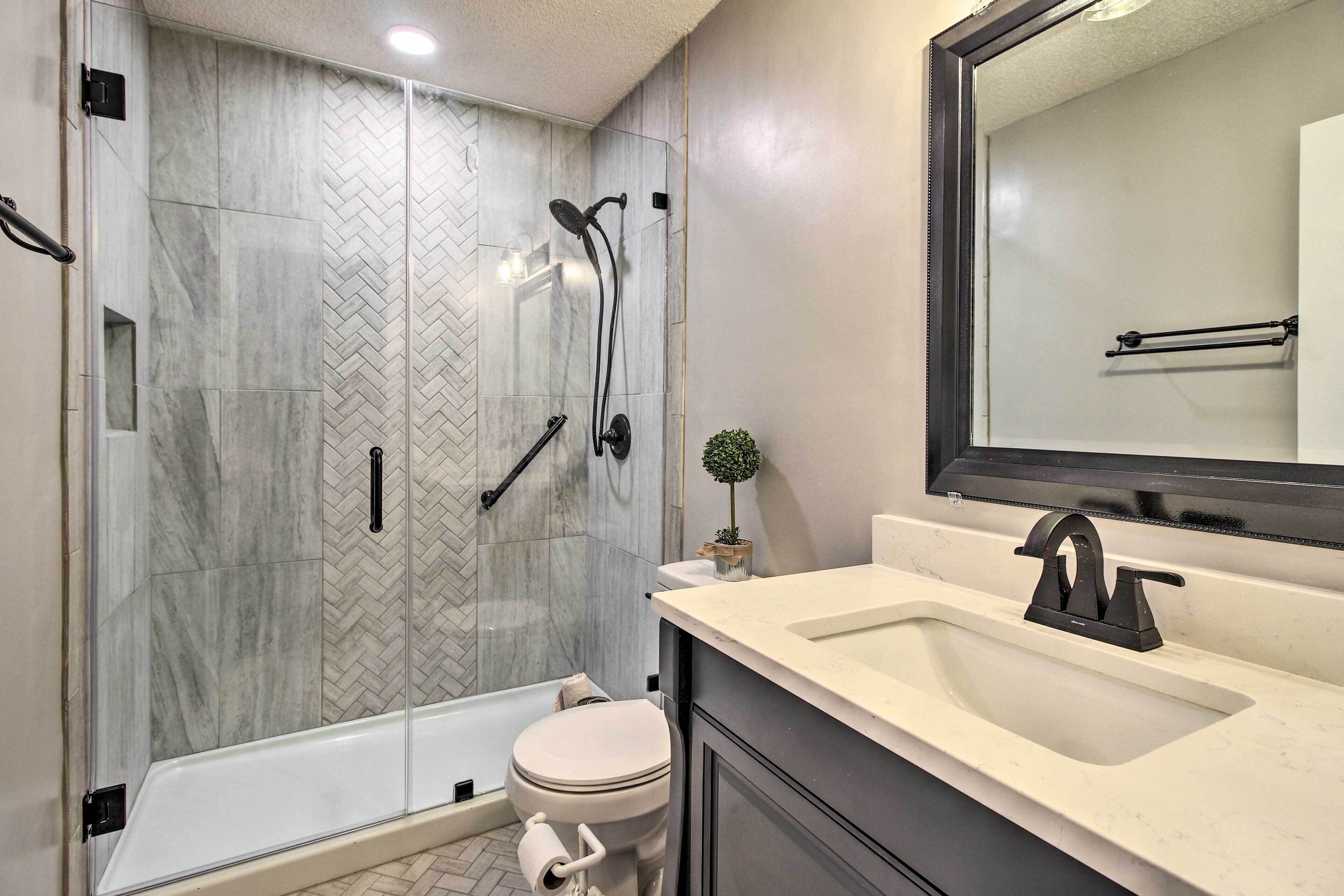 Free toiletries, hair dryer, towels
