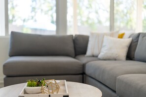 Smart TV, fireplace, video games, foosball