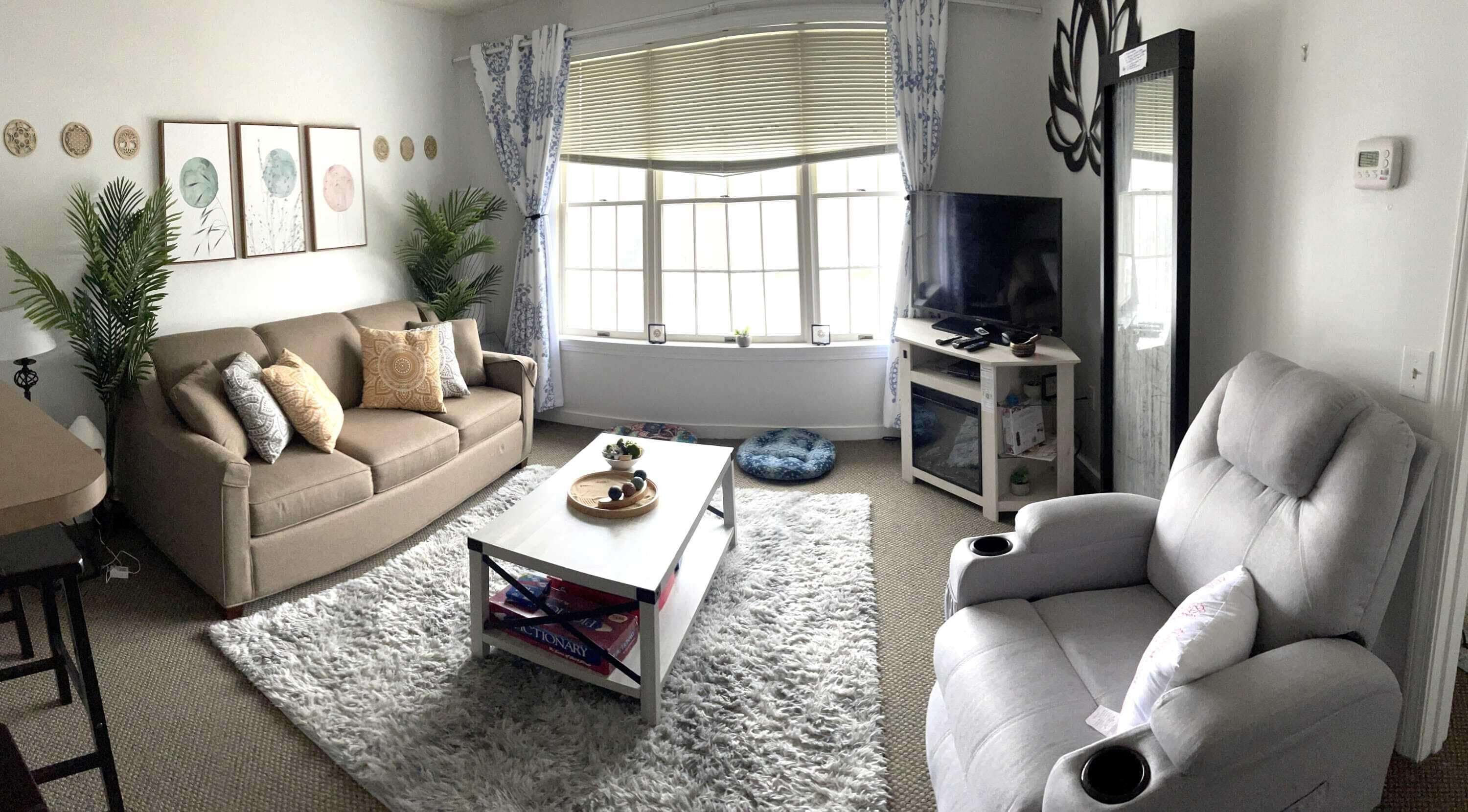 TV, peis, DVD-spiller og bøker