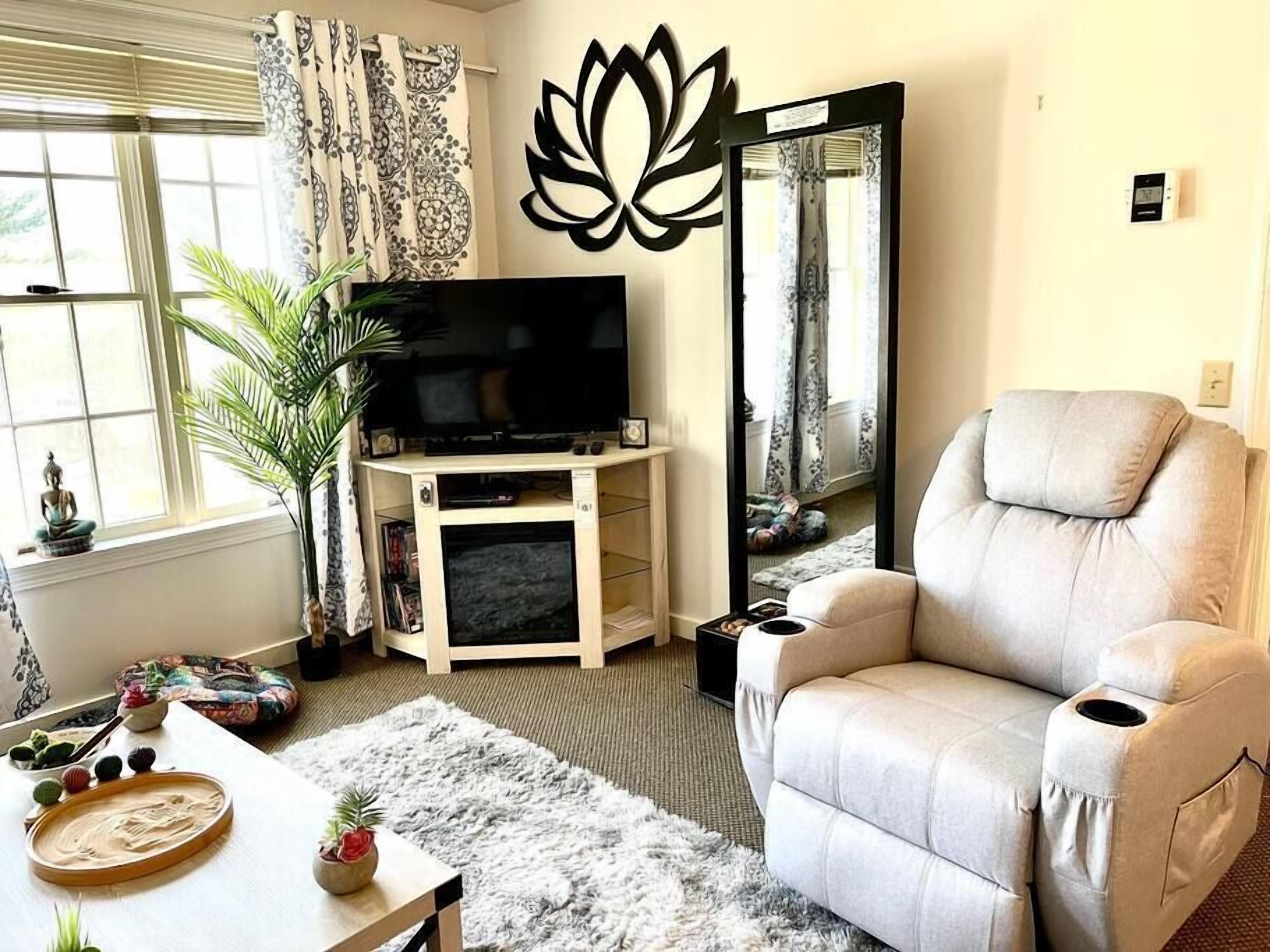 TV, fireplace, DVD player