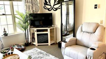 TV, fireplace, DVD player