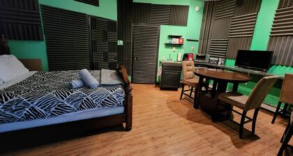 Quiet, private, 1 bedroom, studio in great part of town. Old recording studio!