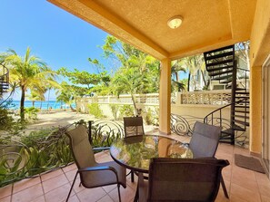 Outdoor dining - Sand View Condo #5 @ Coral Sands , West Bay Beach (West Bay)