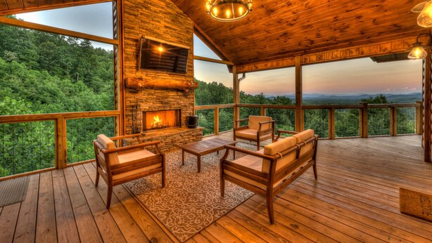 Terrace/patio - Tranquility Base by Escape to Blue Ridge (Mineral Bluff)
