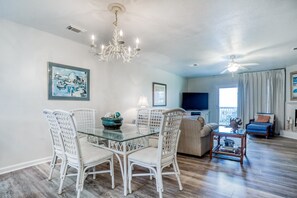 TV, DVD player, books, video library - Gulf-front townhome with gorgeous beach access, 4 Gulf-view decks, shared pools (Cape San Blas)