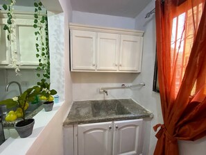 Combined shower/tub, hair dryer