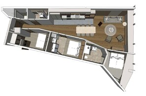 Floor plan - Premium Apartment 86m² for 8 in Tignes with Wi-Fi (Tignes)