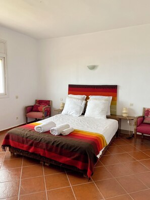 1 bedroom, desk, iron/ironing board, travel cot