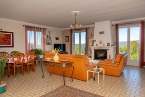 TV, fireplace, streaming services