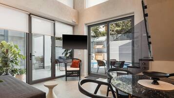 Deluxe appartement | Uitzicht vanuit de kamer