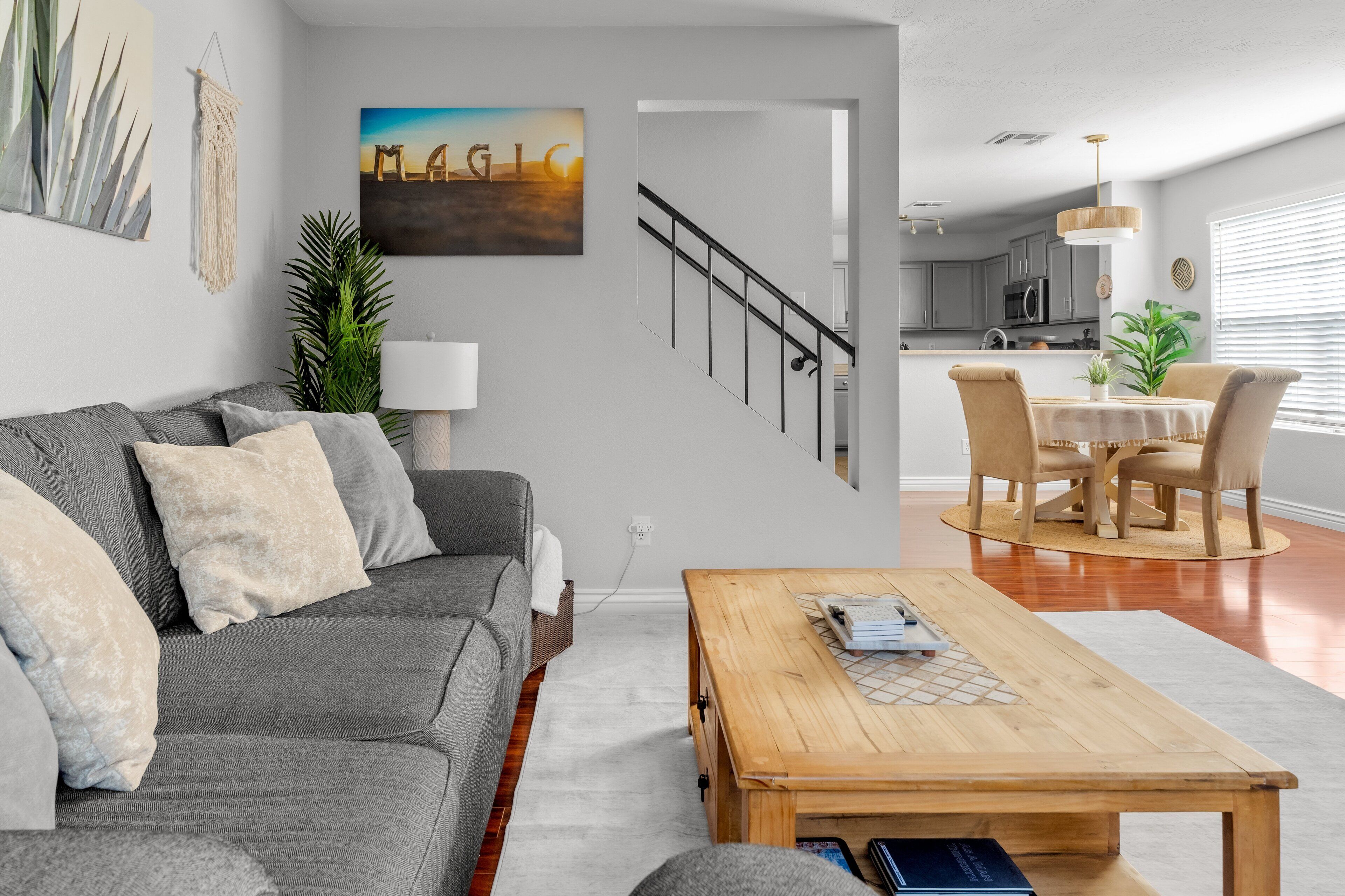 TV, fireplace, video library