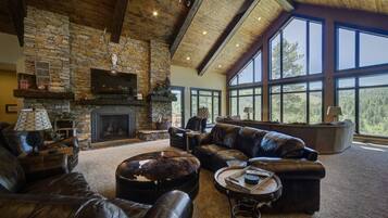 TV, fireplace, DVD player, table football