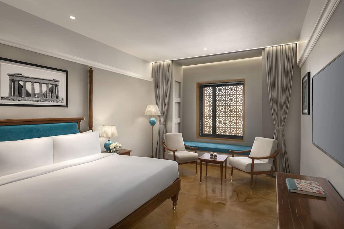 Premium bedding, down comforters, memory foam beds, in-room safe