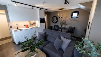 Luxury Apartment, Non Smoking, Kitchen | Living area | LCD TV