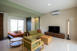 Garden Villa, Non Smoking | Living area | 50-inch flat-screen TV with digital channels, TV, Netflix - YUMIHA OKINAWA (Onna)