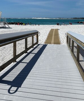 Beach nearby, sun loungers