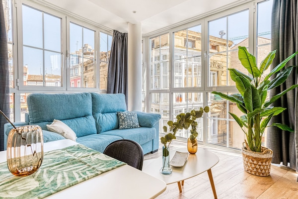 Two-Bedroom Apartment with Balcony | Living area | Smart TV