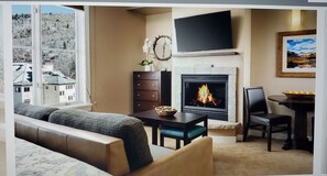 Smart TV, chimenea, videojuegos y reproductor de DVD 