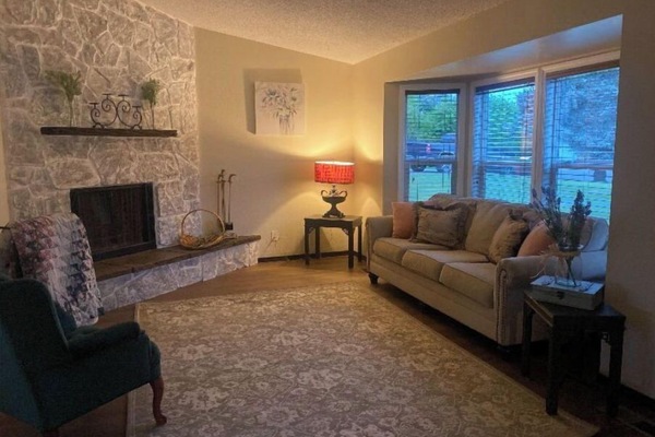 The Brian house and one of the cozy living spaces so you can relax