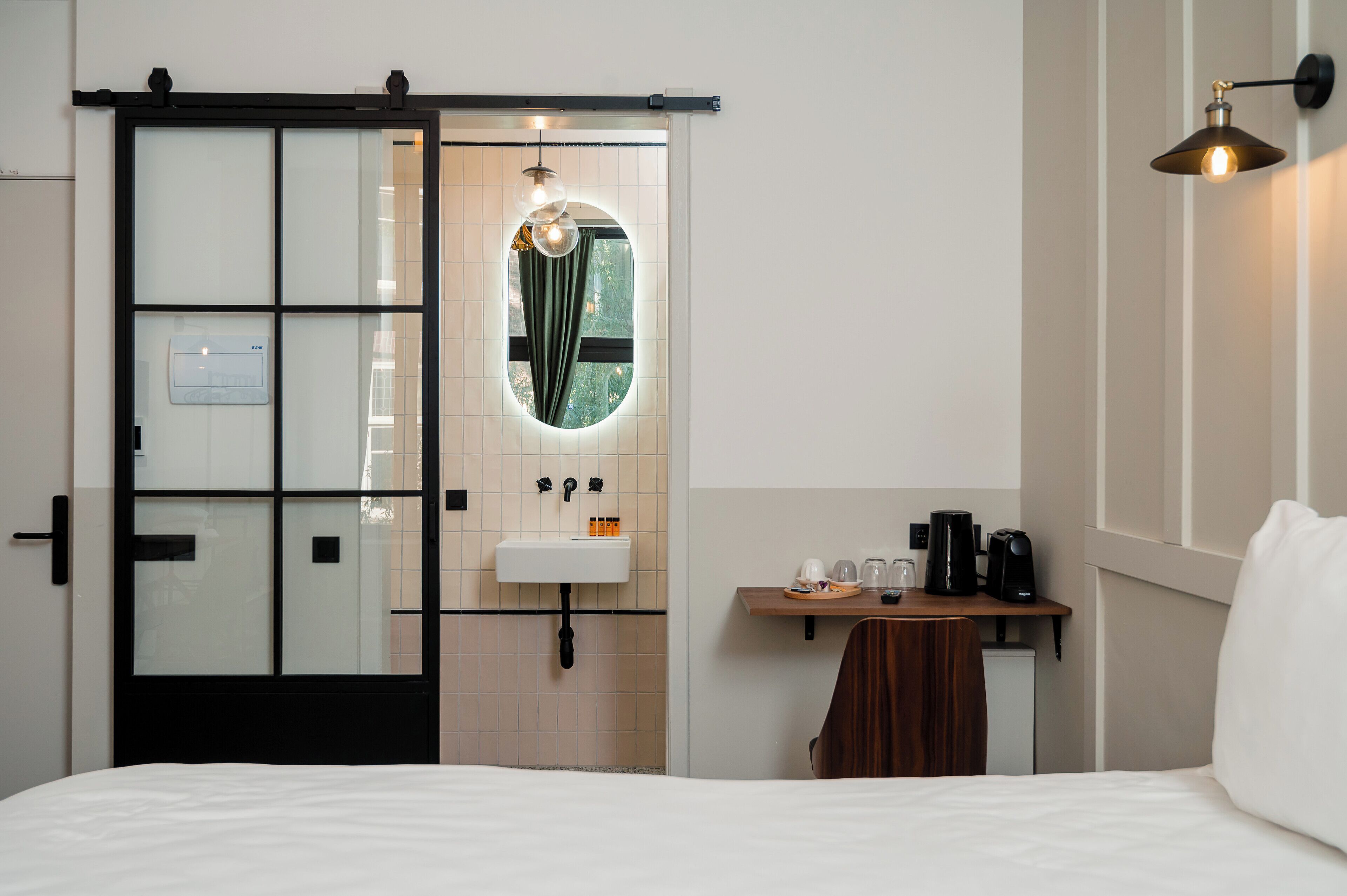 large room | bathroom | shower, free toiletries, hair dryer, towels