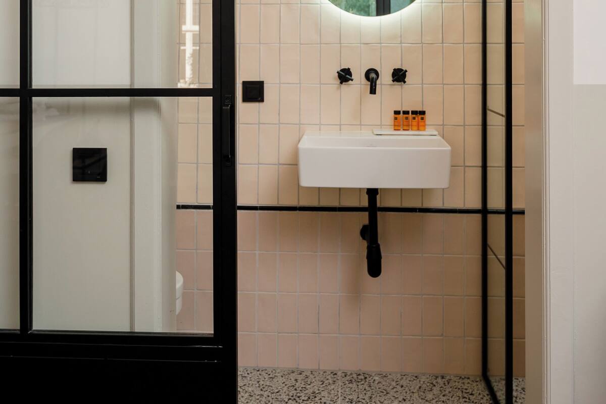 large room | bathroom | shower, free toiletries, hair dryer, towels