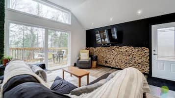 TV, fireplace, DVD player, ping pong