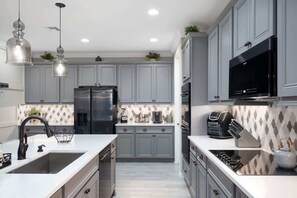 Fridge, microwave, oven, stovetop - 4BR Home Near State Farm Stadium with Pool & Patio (Glendale)