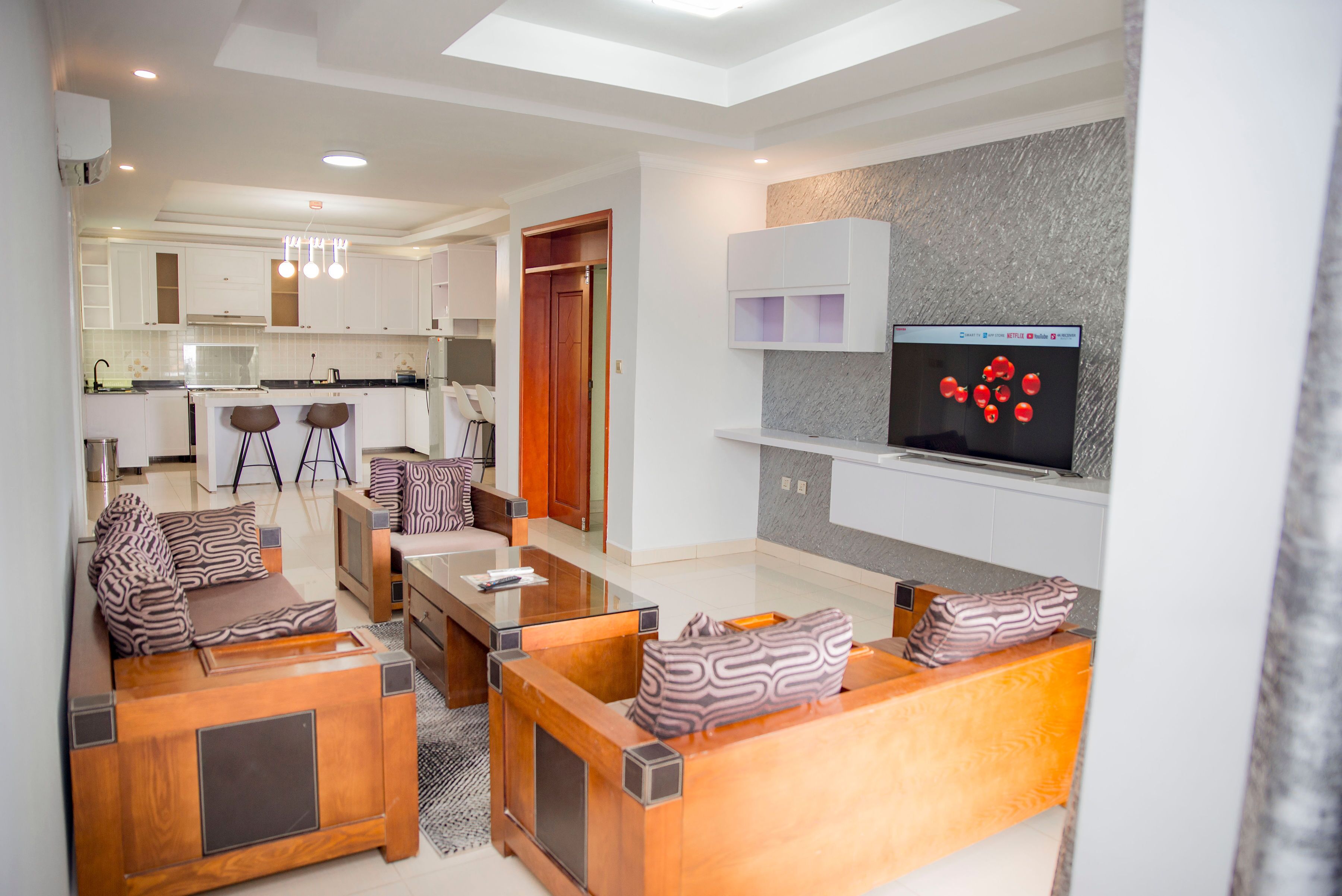 Executive Apartment, 2 Bedrooms | Living area | 42-inch LED TV with satellite channels, TV