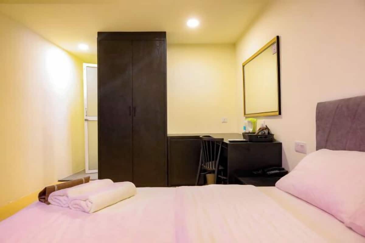 1 bedroom, desk, laptop workspace, iron/ironing board