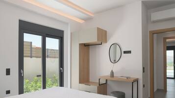 2 bedrooms, in-room safe, iron/ironing board, travel crib